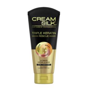 CREAMSILK Balsam de Păr TRIPLĂ KERATINĂ – reparație și strălucire aurie